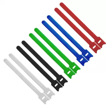 InLine lipnūs kabelių raiščiai su lipduku 12x240mm 10 vnt. 5 spalvų