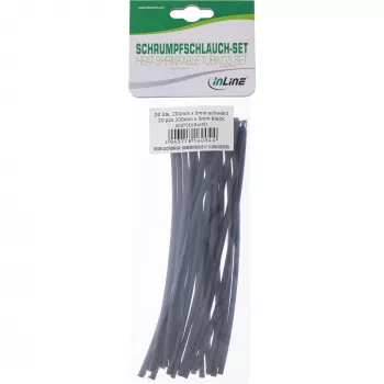 Termosusitraukianti žarna InLine 200 mm, 3 mm → 1,5 mm, 20 vnt, juoda