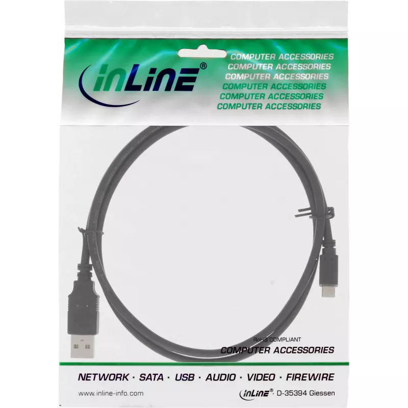 InLine Micro USB 2.0 greito įkrovimo laidas USB A / Micro-B, 1,5 m