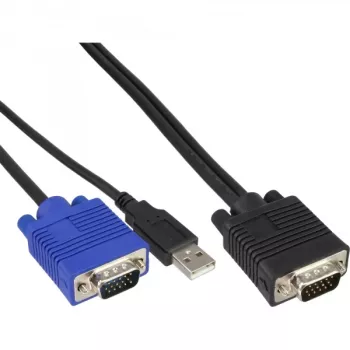 InLine KVM kabelių rinkinys USB 19 colių KVM jungikliui, ilgis 1,8 m