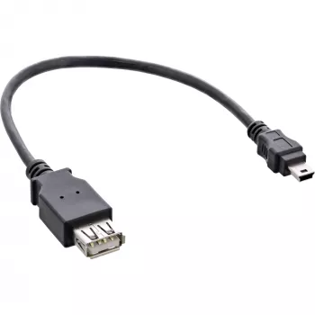 InLine USB 2.0 laidas A lizdas / Mini 5 kontaktų kištukas 0,2 m, juodas