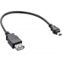InLine USB 2.0 laidas A lizdas / Mini 5 kontaktų kištukas 0,2 m, juodas