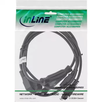 InLine Y formos maitinimo laidas CEE 7/7 kištukas kampu / 3pin IEC C13 ir C5, 2 m