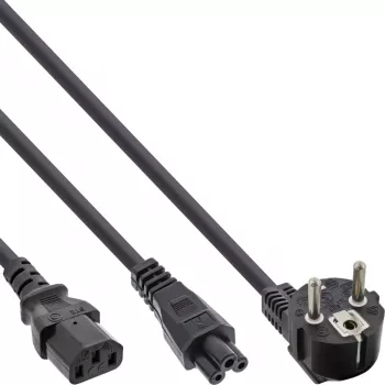 InLine Y formos maitinimo laidas CEE 7/7 kištukas kampu / 3pin IEC C13 ir C5, 2 m