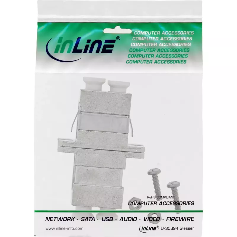 InLine optinis adapteris metalinis duplex LC/LC SM keramine mova su flanšu