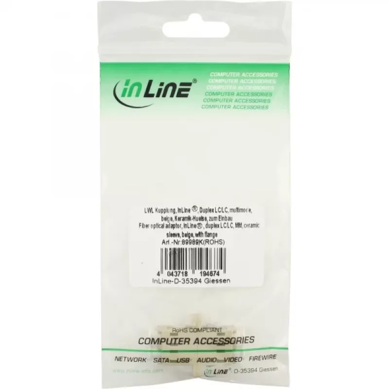 Dupleksinis skaidulinis adapteris LC/LC MM su flanšu InLine 89989K