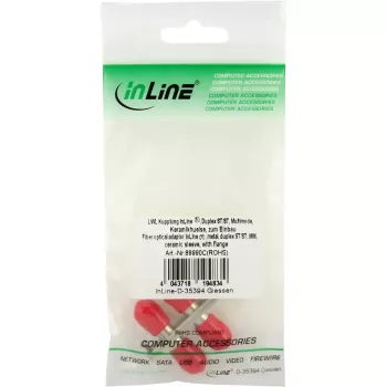 InLine optinis adapteris metalinis duplex ST/ST MM su keramine mova ir flanšu