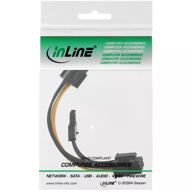 InLine vidinis maitinimo adapteris 6 kontaktų / 8 kontaktų PCIe vaizdo plokštėms