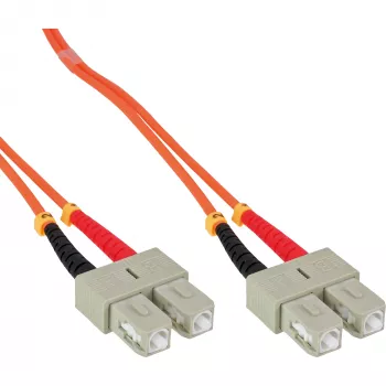 InLine SC/SC 50/125µm OM2 0,5 m šviesolaidinis dvigubas kabelis