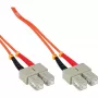 InLine SC/SC 50/125µm OM2 0,5 m šviesolaidinis dvigubas kabelis