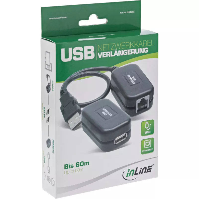 InLine USB prailgintuvas iki 60 m per RJ45 Cat.5e ar geresnį kabelį