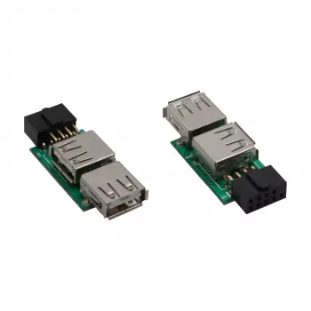InLine USB 2.0 adapteris vidinis 2x USB A lizdas prie pagrindinės plokštės jungties 33440I