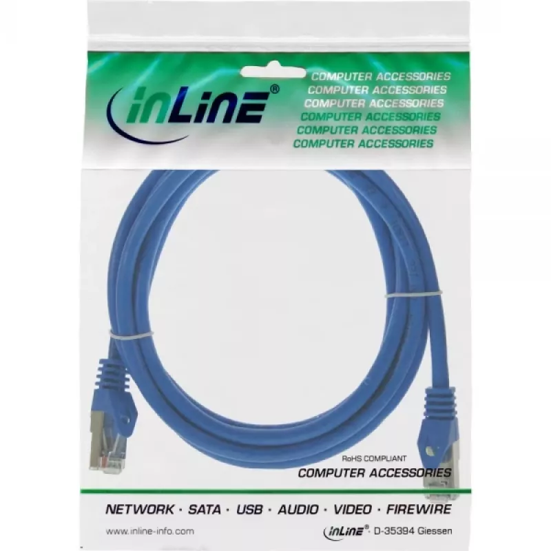 InLine Patch Laidas SF/UTP Cat.5e mėlynas 1,5 m