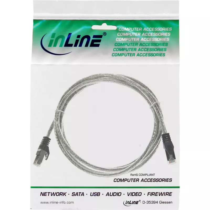 InLine Patch Laidas SF/UTP Cat.5e permatomas 1,5 m