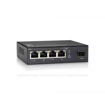 LevelOne 5 prievadų Gigabit jungiklis su 1x SFP lizdu, nemontuojamas, sieninis