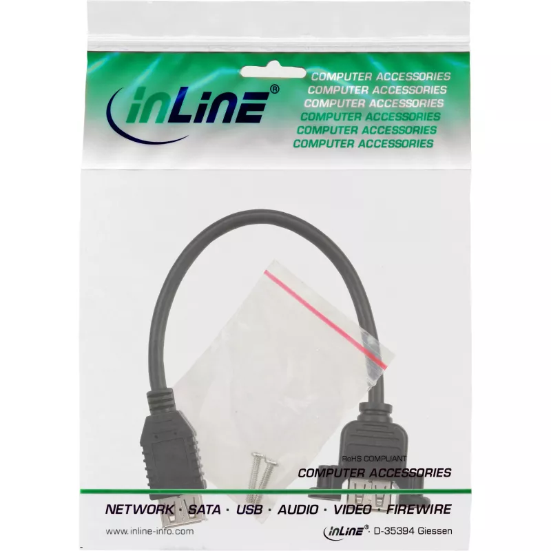 InLine USB 2.0 adapterio laidas A lizdas / A lizdas, 0,2 m