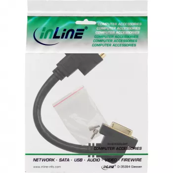 InLine DVI-I adapterinis kabelis 24+5 DVI motina / motina su flanšu 0,2 m