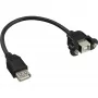 InLine USB 2.0 adapterinis kabelis, A tipo lizdas / B tipo važiuoklės jungtis, 33441F, 0,2 m