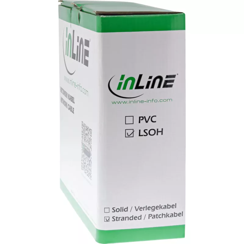 InLine Patch Laidas S/FTP PiMF Cat.6A halogen free 500MHz pilkas 100m