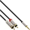 Garso laidas 3.5 mm M - 2x RCA M InLine Basic Slim S-99241
