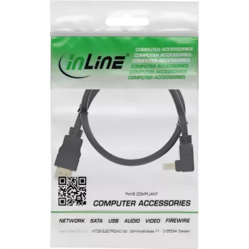InLine High Speed HDMI kabelis su Ethernet, kampuotas, 3m
