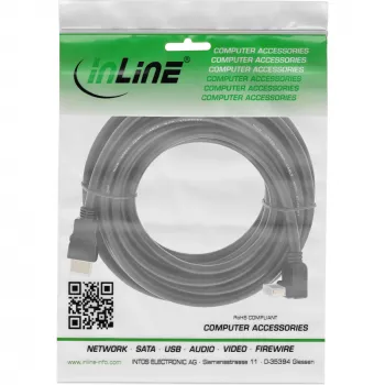 InLine High Speed HDMI laidas su Ethernet, kampuotas, 7,5m