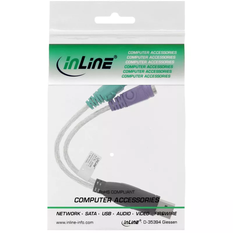 InLine USB į PS/2 keitiklis USB A kištukas / 2x PS/2 lizdai