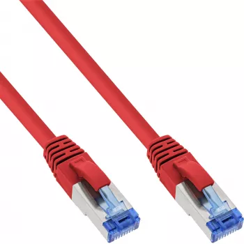 InLine Patch Laidas S/FTP PiMF Cat.6A halogen free 500MHz raudonas 0,25m