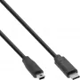 InLine USB 2.0 laidas, USB-C kištukas / mini-B kištukas (5pin), juodas, 1 m