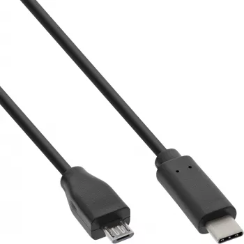 InLine USB 2.0 laidas, USB-C vyriškas / Micro-B vyriškas, juodas, 2 m