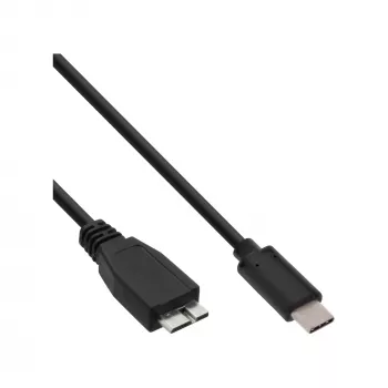 USB 3.2 Gen.1x2 laidas InLine 35726 0.5 m USB-C (vyriškas) – Micro-B (vyriškas) juodas