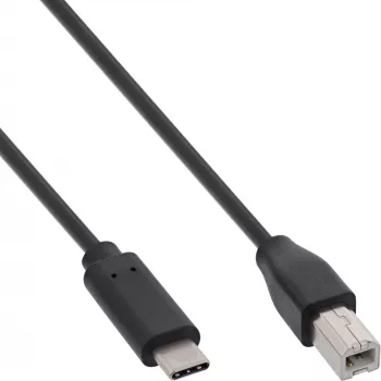 InLine USB 2.0 laidas, USB-C (vyriškas) / USB-B (vyriškas), juodas, 3 m