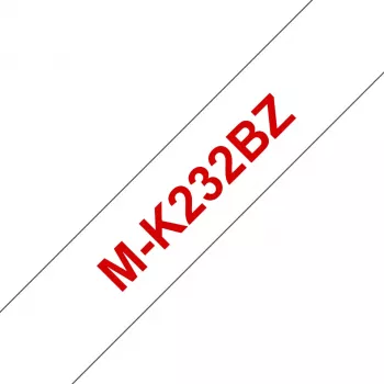 Brother M-K232B lipni juostelė etiketėms raudona ant balto 12 mm x 8 m