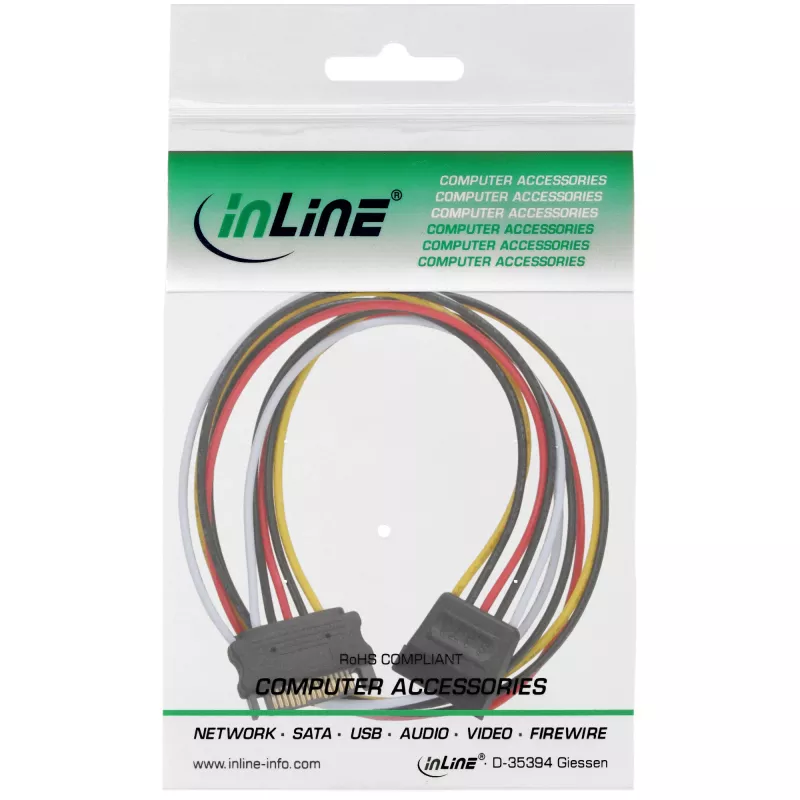 SATA maitinimo ilginimo laidas lizdas/kištukas 0,30 m InLine 29651A