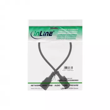 Prailginimo laidas C13 C14 InLine 16605 juodas 0,5 m