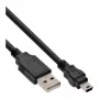 InLine USB 2.0 Mini laidas USB A kištukas / Mini B kištukas, 5 kontaktų, juodas, 1 m