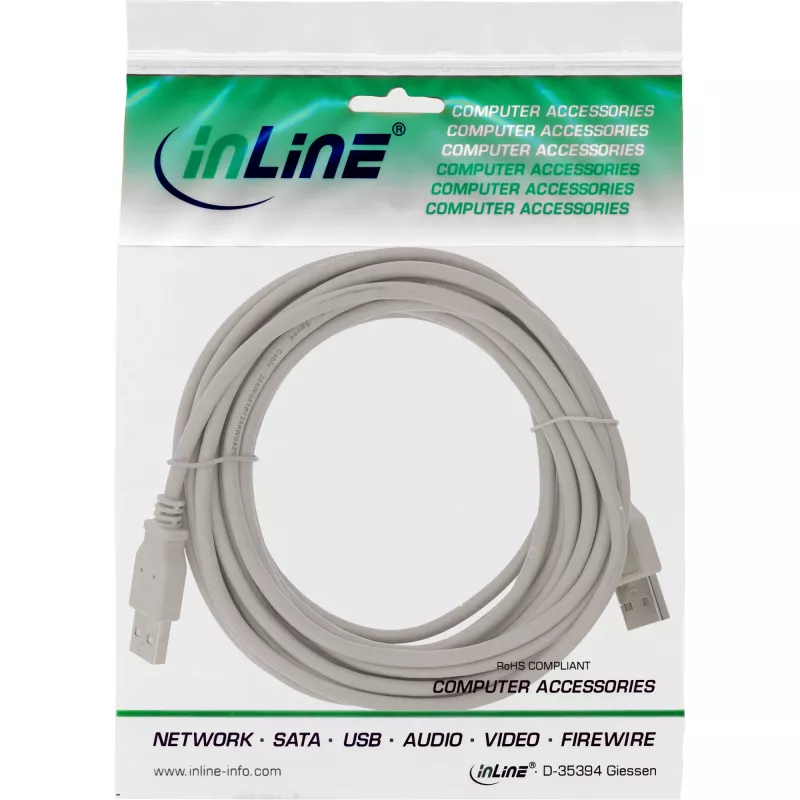 USB 2.0 laidas A tipo kištukas / kištukas smėlio spalvos 1m InLine 34310H