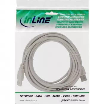 USB 2.0 laidas Type A kištukas / kištukas smėlio spalvos 0,5 m InLine 34305H