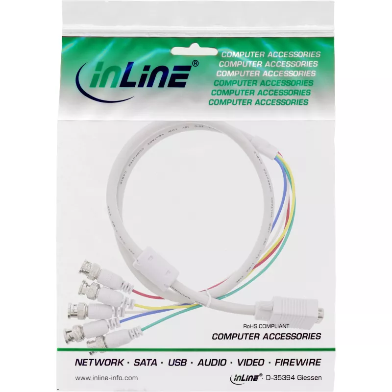 Laidas InLine VGA BNC 5x BNC / HD 15 kištukas 5 m