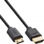 InLine Slim Ultra High Speed HDMI laidas AM/CM 8K4K auksuotas juodas 1 m