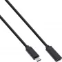 InLine USB 3.2 Gen.2x2 prailginimo laidas, USB-C kištukas / lizdas, juodas, 0,5 m