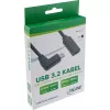 InLine USB 3.2 Gen.1x2 laidas, USB-C lenktas kištukas / lizdas, juodas, 1 m