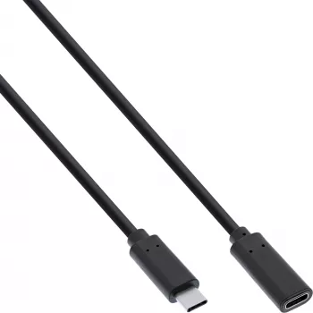 InLine USB 3.2 Gen.1x2 ilginimo laidas, USB-C kištukas / lizdas, juodas, 1,5 m
