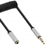 InLine Slim Audio spiralinis kabelis 3,5mm lizdas / kištukas, 4 kontaktų, Stereo, 0,5m