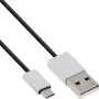 InLine Micro-USB 2.0 laidas, USB A / Micro B M/M, juodas/alu, lankstus, 2m