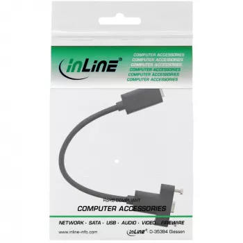 InLine USB 3.2 C moteriškas / moteriškas laidas su flanšu, juodas, 0,20 m