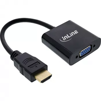 InLine keitiklio laidas HDMI į VGA su garsu, aktyvus vaizdo keitiklis, juodas