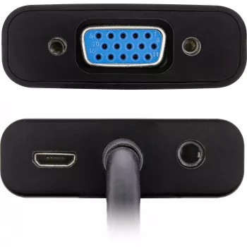 InLine keitiklio laidas HDMI į VGA su garsu, aktyvus vaizdo keitiklis, juodas