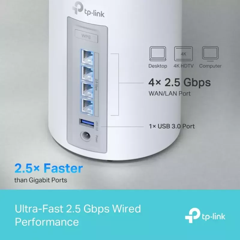 Mesh sistema TP-Link Deco BE65 Tri-band 2.4 GHz 5 GHz 6 GHz Wi-Fi 7