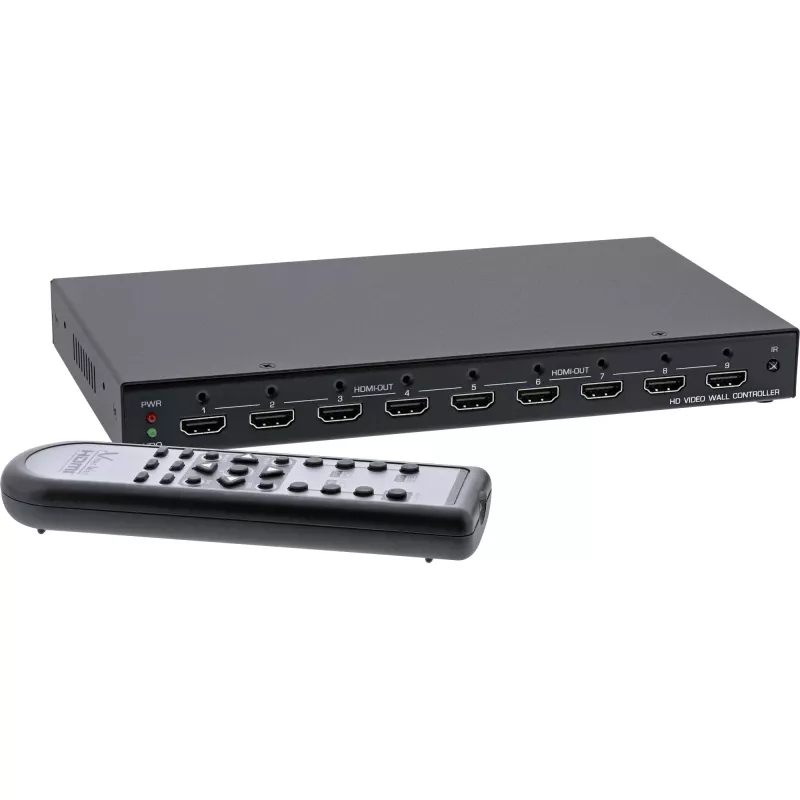 InLine HDMI vaizdo sienelės valdiklis 1 į 9, Full-HD
